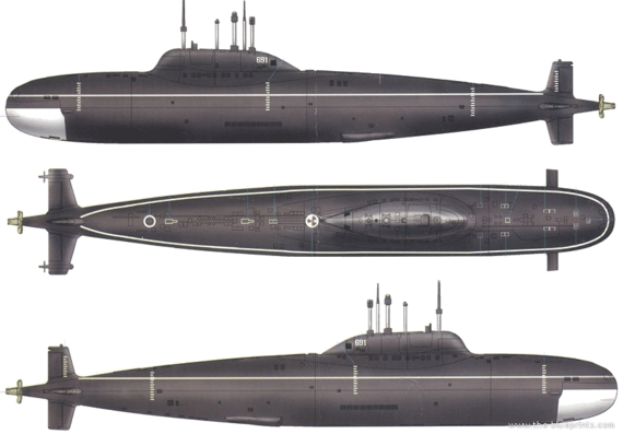 Корабль Россия - Alpha Class SSN [Submarine] - чертежи, габариты, рисунки